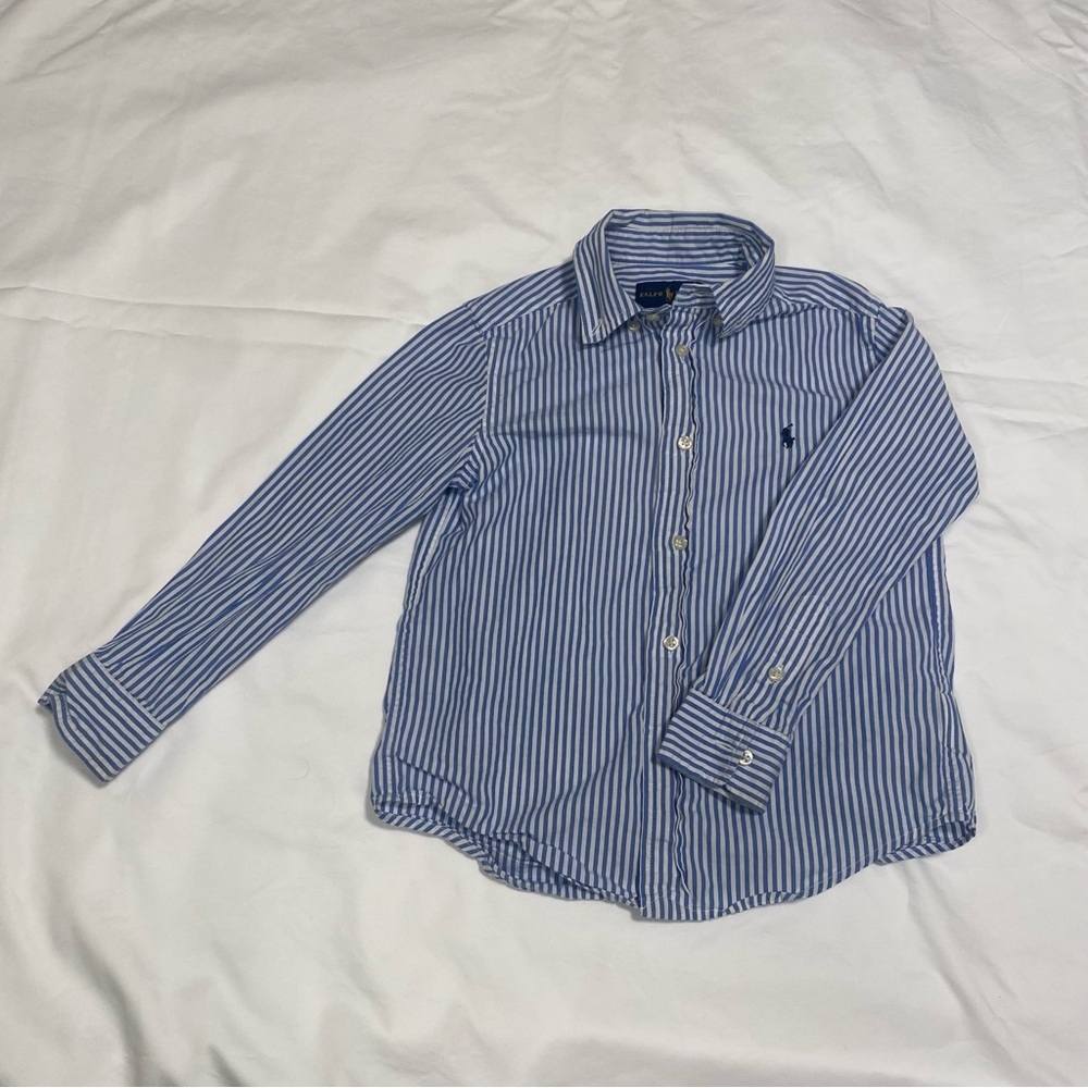 Ralph Lauren Blue and White Striped Shirt boys size 5